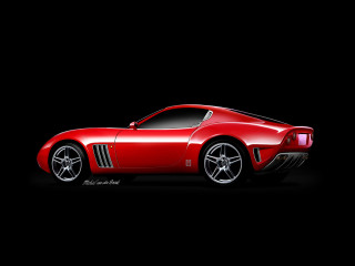 Red sports car black background 7 - matte drawing free wallpaper