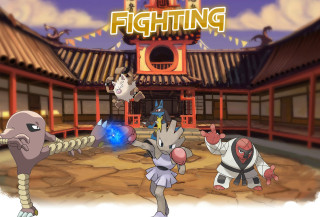 Cartoon fighting game characters building - pokemon free wallpaper for desktop