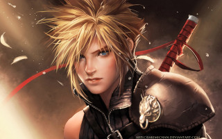 Young blonde man sword armor - menacing free wallpaper