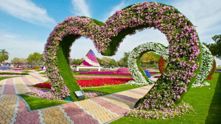 Heart shaped garden walkway flowers - a heart free wallpaper for desktop