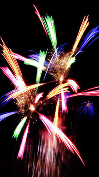 Colorful fireworks night sky black - free new year wallpaper for mobile