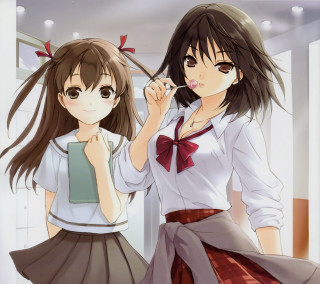 Girls school uniforms brushing teeth - aimitsu free wallpaper for tablet