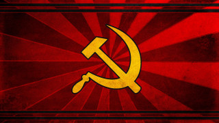 Red yellow background hammer sick - sick symbol free wallpaper