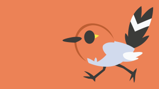 Bird yellow beak running orange - tail free wallpaper