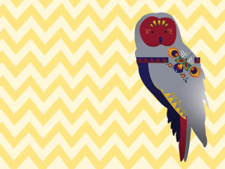 Bird flower neck yellow chevron - its neck free wallpaper