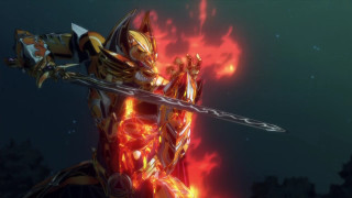 Armor sword fire sky trees - vanita free wallpaper