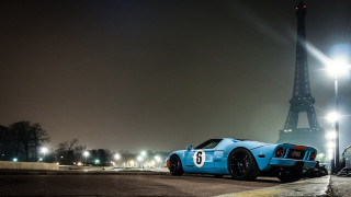 Blue sports car eiffel tower - don eddy free wallpaper