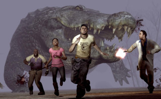 People running dinosaur lightsaber gun - a light saber free wallpaper