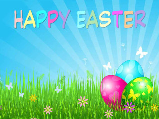 Happy easter card eggs grass - david ramsay hay free wallpaper