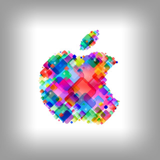 Apple logo colorful pattern gray - chromatic aberration free wallpaper for tablet