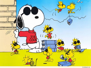 Snoopy dog cartoon red shirt 2 - charles schulz free wallpaper