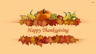 Thanksgiving card pumpkin autumn leaves - a happy thanksgiving free wallpaper