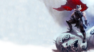 Man cape demon head sword - epic fantasy character art free wallpaper for desktop