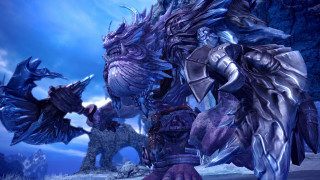 Demonic giant wings snowy mountain - huge free wallpaper