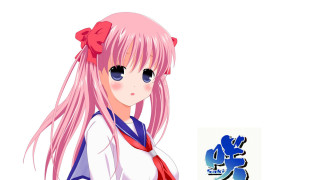Girl pink hair bow blue - kyoto animation free wallpaper