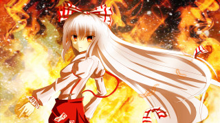 Girl white hair bow fire - candy cane free wallpaper