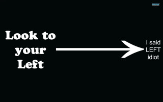 Black white photo arrows left - optical illusion free wallpaper