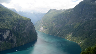 River mountains valley boat landscape - a boat free wallpaper for desktop