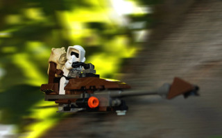 Lego star wars trooper riding - motion blur free wallpaper