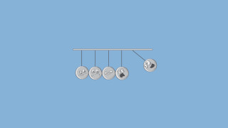 Metal discs hanging wire blue - a wire free wallpaper