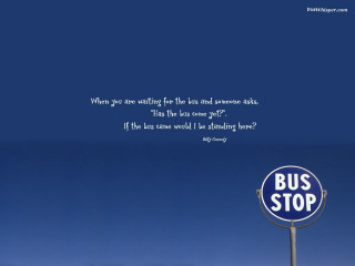 Bus stop sign blue sky 2 - lyco art free wallpaper