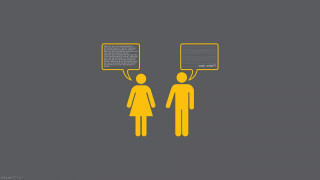 Couple speech bubbles gray background - expressive free wallpaper for desktop