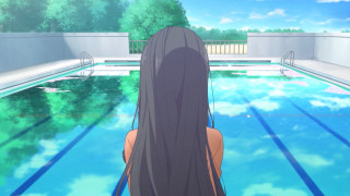 Woman standing swimming pool long - a swimming pool free wallpaper