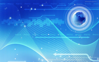 Blue abstract background earth wave - the center of it free wallpaper for desktop