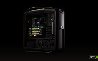 Black computer case green black - rtx free wallpaper