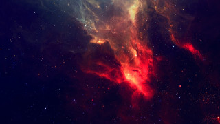 Colorful space stars dust red - a blue center free wallpaper