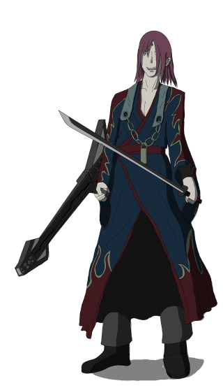 Man bluecoat sword ufotable eizankikukawa - his hand and a sword free wallpaper for mobile