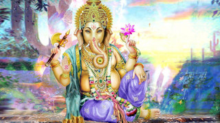 God sitting rock forest flower - a painting of a god free wallpaper