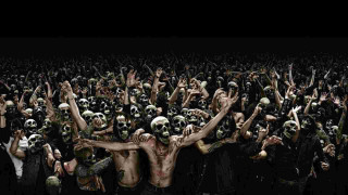 Painted people arms up dark - dark art free wallpaper