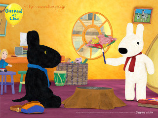 Dog rabbit room table chairs - a basket of flowers free wallpaper