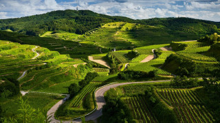 Lush valley winding road german - a lush green valley free wallpaper