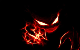 Demon face red black glowing - a red glow free wallpaper