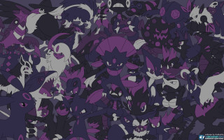 Cartoon characters purple black pattern 4 - lineart free wallpaper for desktop