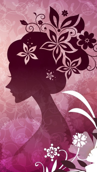 Woman flower hair floral background - swirl free wallpaper for mobile