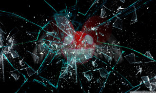 Broken glass window red light - a red light in the middle of it free wallpaper