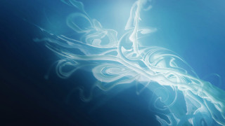 Blue background white swirl light - mist free wallpaper