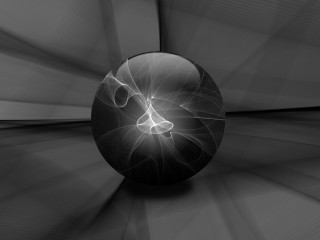 Black white sphere lightning raytraced - lightening free wallpaper