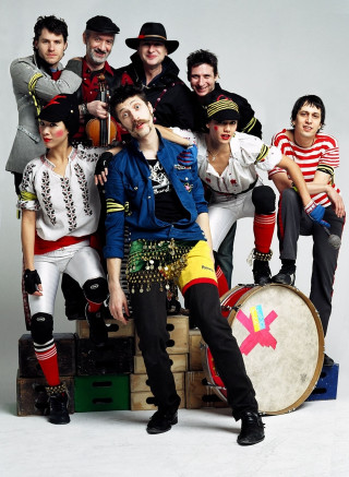 Group drummer posing white background - free anime wallpaper for mobile