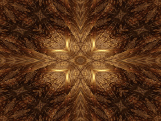 Intricate flower pattern brown gold - fractal free wallpaper for desktop