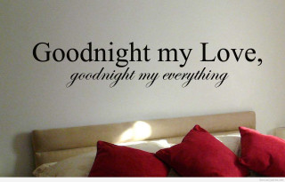 Bedroom goodnight my love quote - a bed and a wall free wallpaper