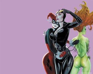 Couple women costumes purple pink - brian bolland free wallpaper