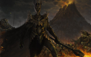 Man sword fire mountain flames - a fire free wallpaper for desktop