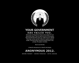Black white ad anonymous 2012 - free cyberpunk wallpaper