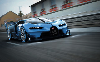 Blue bugatti race track blurry - a blue bugatti free wallpaper