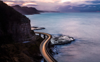 Highway cliff ocean sunset long - the cliff free wallpaper