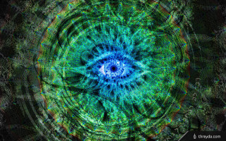 Blue green flower black background - dmt free wallpaper for desktop